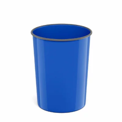 Корзина для бумаг литая пластиковая ErichKrause® Classic, 13.5л, синяя 1шт 58450