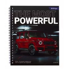 Тетрадь 48л., клетка, Alingar, гребень, блок офсет, мелованный картон стандарт), "The most powerful" AL9252