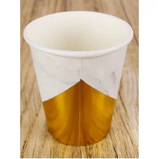 Бумажные стаканы с тиснением Стильный мрамор, 250 мл, 6 шт ФЛ-2804