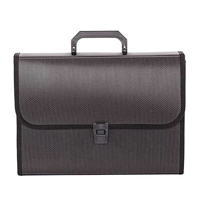 Портфель inФОРМАТ А4 черный пластик 950 мкм 13 отделений ручка замок оторочка 031101