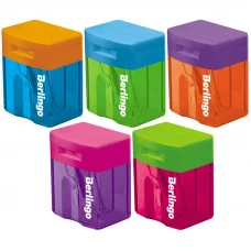 Точилка пластиковая Berlingo "Fuze", 1 отверстие, контейнер, ассорти BERLINGO_ 269306