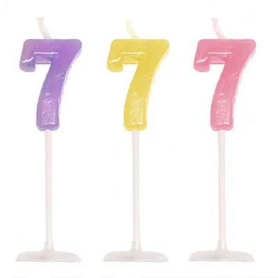 Свеча цифра "7", цв.асс 122916-7 /1 /50 /0 /2000 265400
