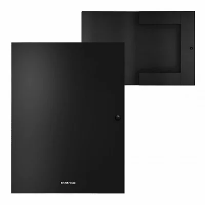 Папка-конверт на кнопке А4 0,40мм "Matt Classic" c 3 клапанами черный ERICH KRAUSE 47227 317484