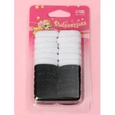 Резинка для волос "Махрушка блеск" (набор 24 шт) чёрный и белый цвет 4072275