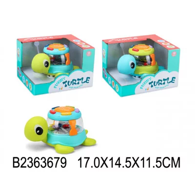 Черепашка на бат., 2 цвета в ассортименте, световые и звуковые эффекты, в/к 17*11,5*14,5 см 2363679