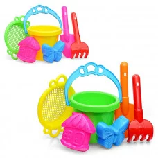 Песочный набор № 153 (ведро 0,8 л , сито, совок 19 см, грабли 19см, 2 формочки) 1853