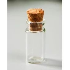 Баночка для хранения с пробкой, стекло, для творчества и декора, 2 мл, 2,5×1×1 см 3565092
