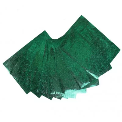 Бумага для творчества фольгинированные звездочки зеленая 135284