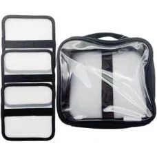 Пенал DH-274/DG-616 Косметичка, квадратная, 1 отделение, текстиль с силиконовой вставкой, с 3мя вкладышами, черный LG-12842 331040