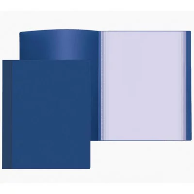 Папка с 40 вкладышами A4, 500 мкм, вкладыши 30 мкм, фактура "песок" непрозрачная синяя 3103402