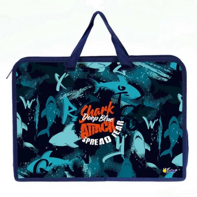 ПМД 3-20-4 Цветные акулы - папка менеджера А3(ручка тесьма),п/э с диз., широкая боковинка, 475х345