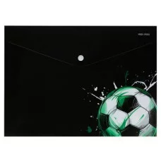 Папка-конверт на кнопке А4, 180мкм, МЯЧ НА ЧЕРНОМ (ПК-2853) ПК-2853