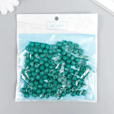 Бусины для творчества дерево "Морская волна" d-0,8 см, набор 20 гр 7829701