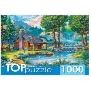 TOPpuzzle. ПАЗЛЫ 1000 элементов. ХТП1000-2166 Домик у лесного пруда