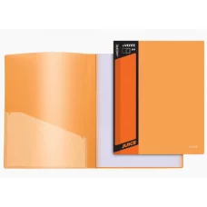 Папка с 20 вкладышами "Juicy" A4, 450 мкм, вкладыши 30 мкм, фактура "песок" непрозрачная оранжевая 3101902