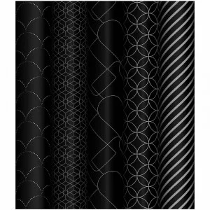 Упаковочная бумага 1 рулон, глянц. 70*100см, MESHU "Pattern on black", 80г/м2 358115