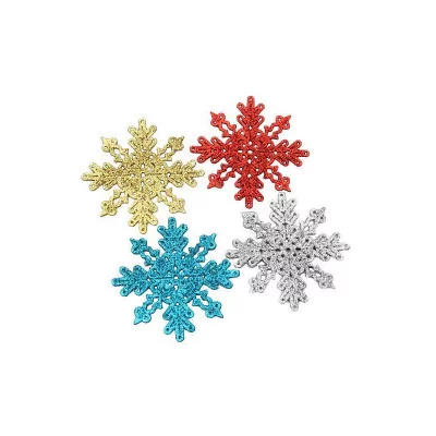 Набор ёлочных подвесок 4 шт. Нарядные снежинки 7 см НУ-0035