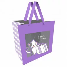 Пакет подарочный 1шт 23*18*10см MESHU "Cat", отд. фольгой, с окошком 354638