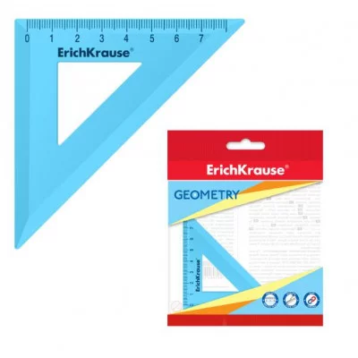 Угольник пластиковый ErichKrause Pastel 45°/7см голубой 57871