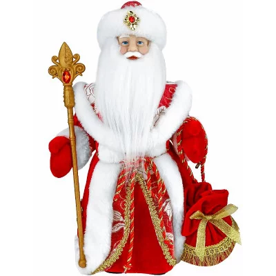 Сувенир Дед Мороз в красной шубе с мешком подарков, 30см "собс.разр." Т-6585