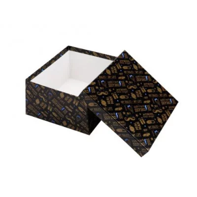 Коробка квадратная подарочная 1 шт Дерзкий мужчина 20 х 20 х 10 см РазборПП-4544