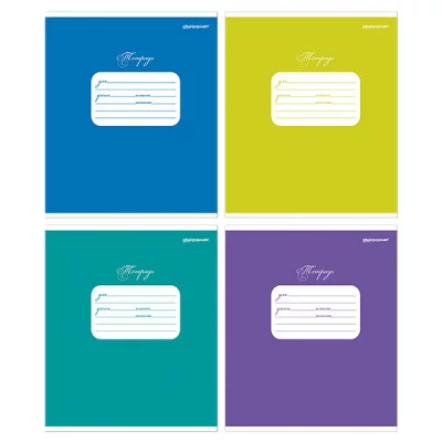 Тетрадь 24 л. лин. ОДНОТОННЫЕ мел. карт. ВД-лак 105987