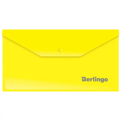 Папка-конверт на кнопке C6, 180мкм, желтая BERLINGO* 153945