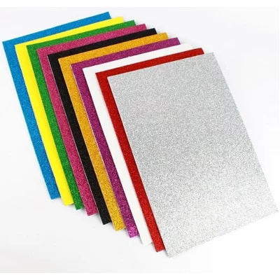 Набор пластичной замши с блёстками на самоклеящейся основе А4 10цв 10л DV-8202