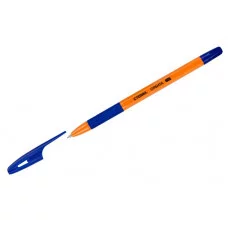 Ручка шариковая СТАММ "Орбита 150" синяя, 0,7мм, оранжевый корпус 370179