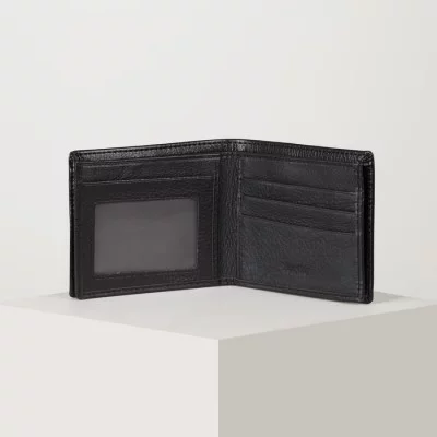 Портмоне муж Семен 11*3*9, 2 отд, д/карт, д/монет, с расширением, черный