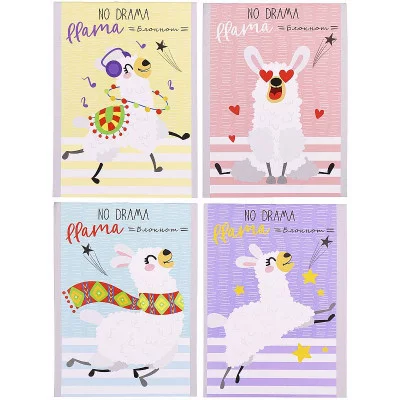 БЛОКНОТ А6 24л. ВЗБАЛМОШНЫЕ ЛАМЫ Б24-0517 ассорти, на скрепке