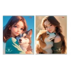 Тетрадь КЛЕТКА 96л. ХОЗЯЙКИ И ПИТОМЦЫ (96-9525) (обл. - мелов.картон) 96-9525