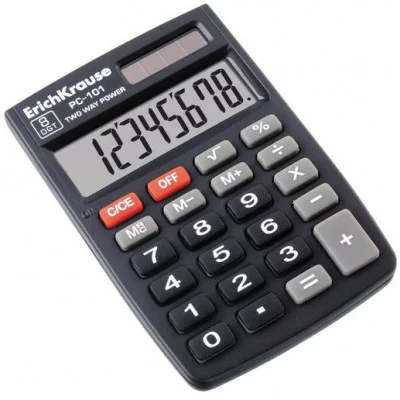 Калькулятор карманный 8-разрядов ErichKrause PC-101 Classic, черный 1шт 40101