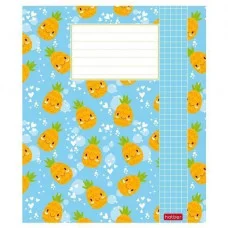 Тетрадь 12л А5ф клетка на скобе скругл.углы -Веселые ананасы- 056927