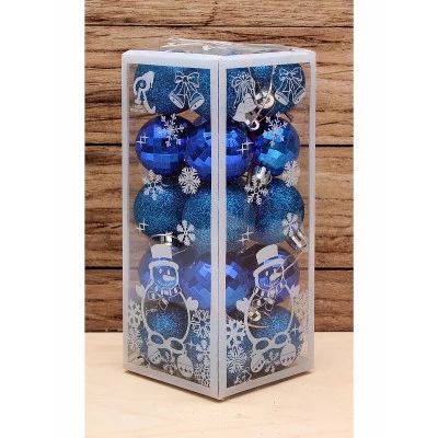 Набор ёлочных шаров 20 шт Весёлый праздник!,4 см, синий НУ-0468