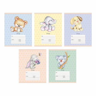 Тетради А5 12л. Скрепка. Клетка. Обл.: мел. картон. Бум. оф.60 г/м2. Уп./гофр. Малыши ТК127556