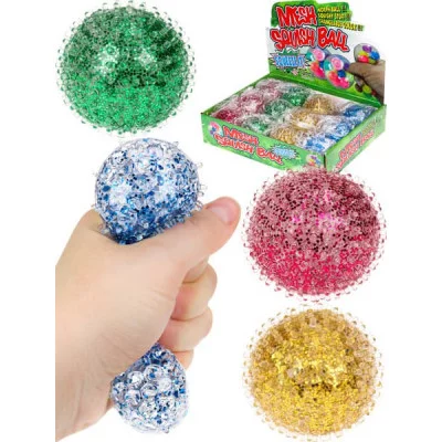 Антистресс-мялка 6 см 1шт микс, с блестками ИК-9078