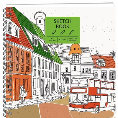 Скетчбук 195х195 80л "Город" КанцЭксмо ТС805076