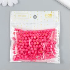 Бусины пластик "Персидский розовый" глянец набор 25 гр d=0,6 см   9424539