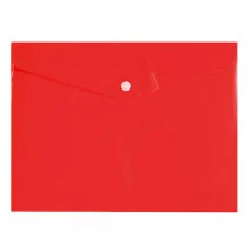Пласт. конверт inФОРМАТ А5+ на кнопке пластик 180 мкм красн. 060893