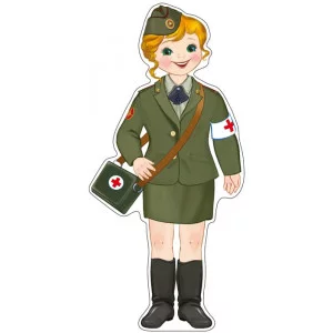 Плакат вырубной А3. Санитарка (с блестками в лаке) - группа Профессии 00-00013384 Ф-13211 4630076994284
