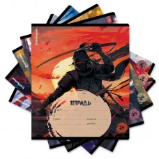 Тетрадь школьная ученическая ErichKrause Samurai, 24 листа, клетка _MIX-PACK 024010154-60576