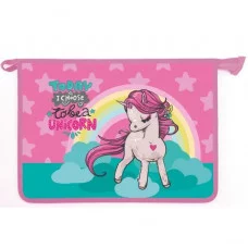 ПТ- 815 Единорог и радуга-папка д/тетр. А4 на молнии