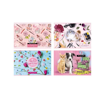 Альбом для рисования 24л/скрепка мелов Mix Девочки ассорти BG АР4ск24 7362 014612