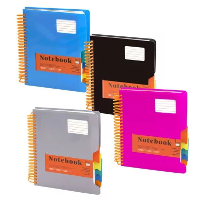 Тетрадь 200л. А5 клетка Alingar цветная спираль пластиковая обложка цвет ассорти 1шт AL12021