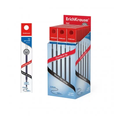 Стержень гелевый 0.5 ErichKrause 109 мм для автоматических ручек R-301 Gel Matic цвет чернил черный 46976