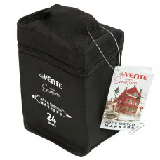 Маркеры в наборе для скетчинга двусторонние кисть/скош 24цв "Emotion" пенал ткан DEVENTE 5044111 298258