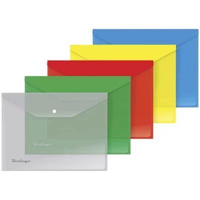Папка-конверт на кнопке B5 Berlingo, 180мкм, ассорти BERLINGO* 201752