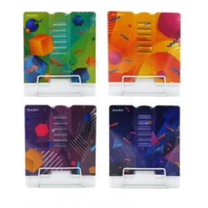 Подставка для книг QD-51005-3 А6 "Абстракция" белая с рисунком, металл, 15х18см, ассорти, в термопленке 330386