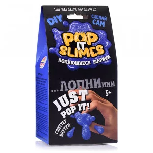 Набор для опытов и экспериментов "Юный химик". "Pop it slimes. Лопающиеся шарики. Синий. 912